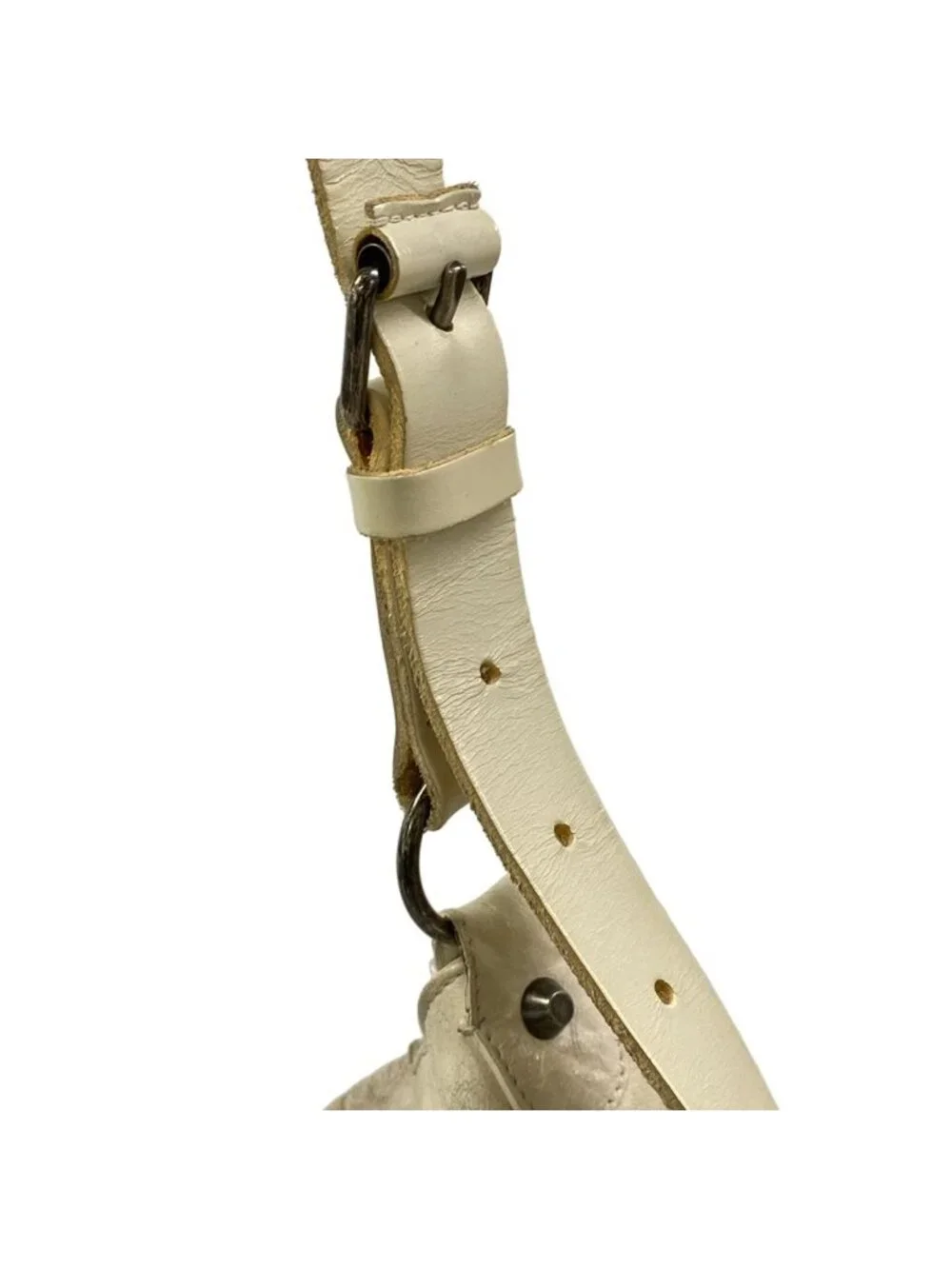 Balenciaga Shoulder Bag the Besace Ivory Leather